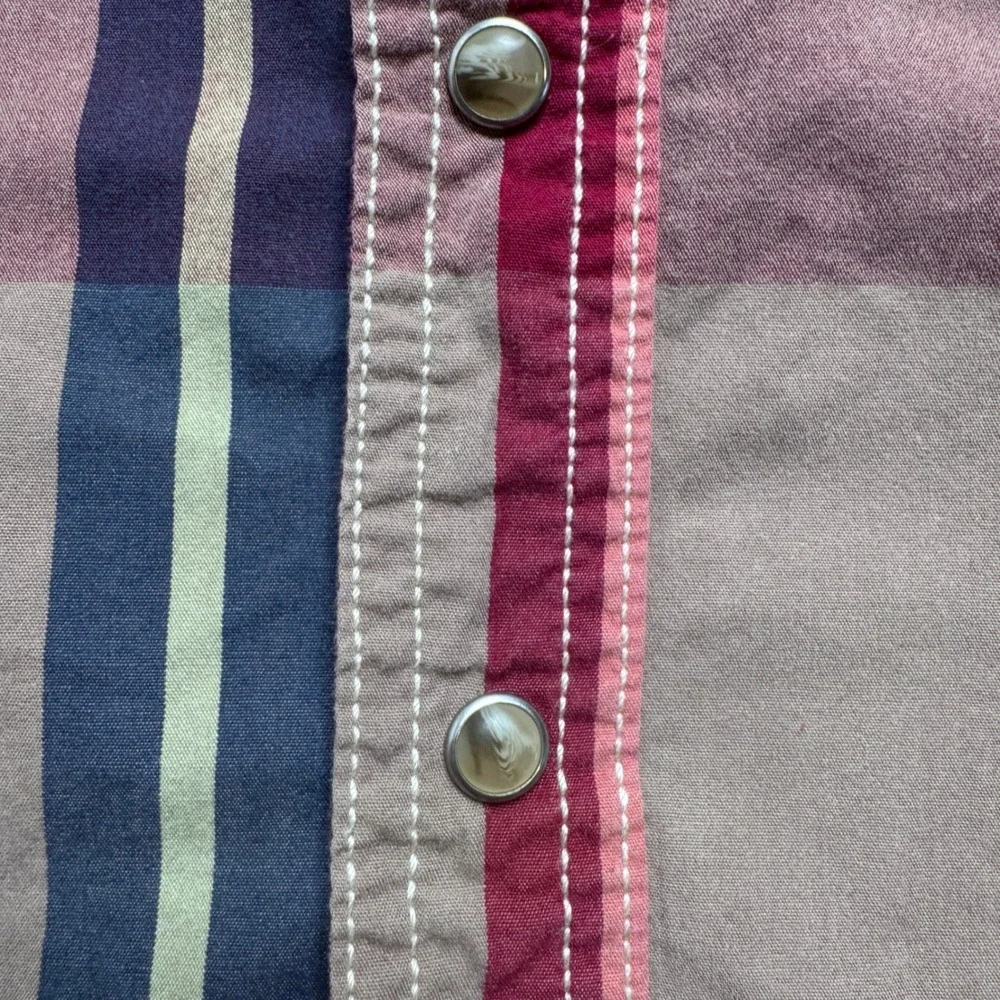 Wrangler 20X Kids Western Shirt Plaid Long Sleeve Pearl Snap Burgundy BJ1171A XS